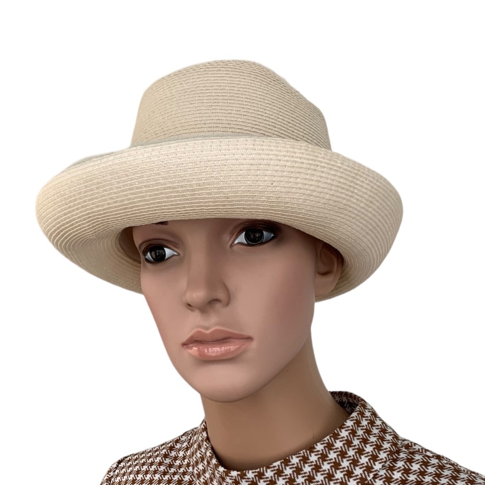 60s Vintage Hat Ivory 22 1/2